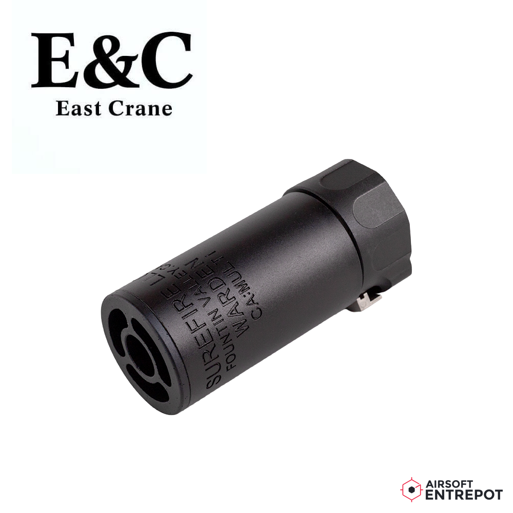 E&C Silencieux Warden 3,5" Avec Cache-Flammes 14mm CCW (Noir)