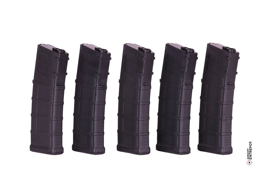 ATM D-Day Boite de 5 Chargeurs M4 AEG Gen3 30/130 BBs (Noir)