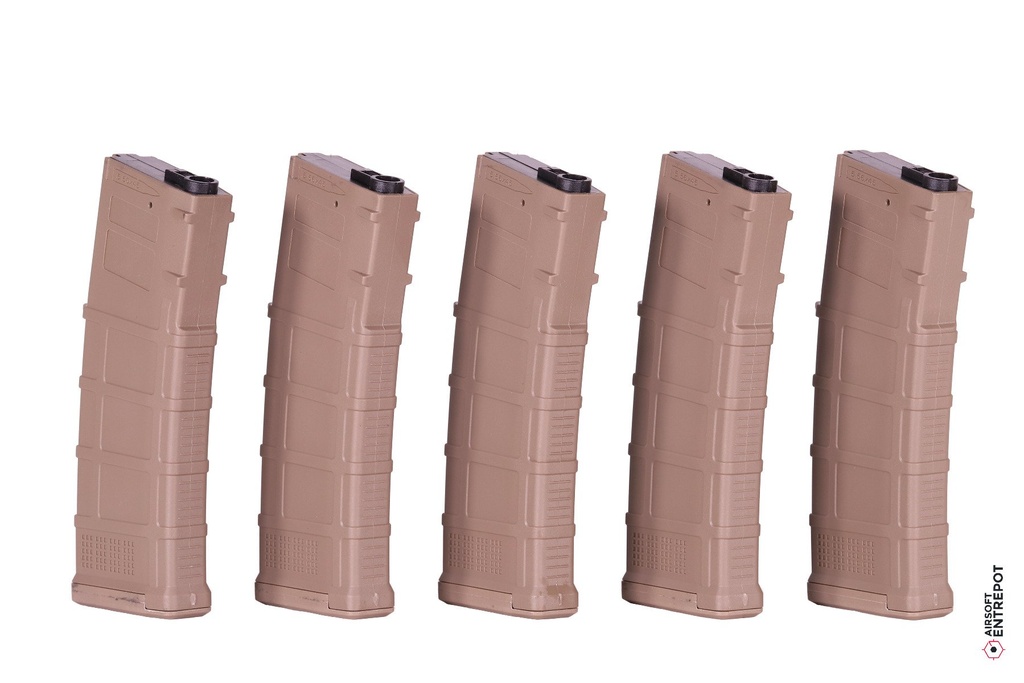 ATM D-Day Boite de 5 Chargeurs M4 AEG Gen3 30/130 BBs (FDE)