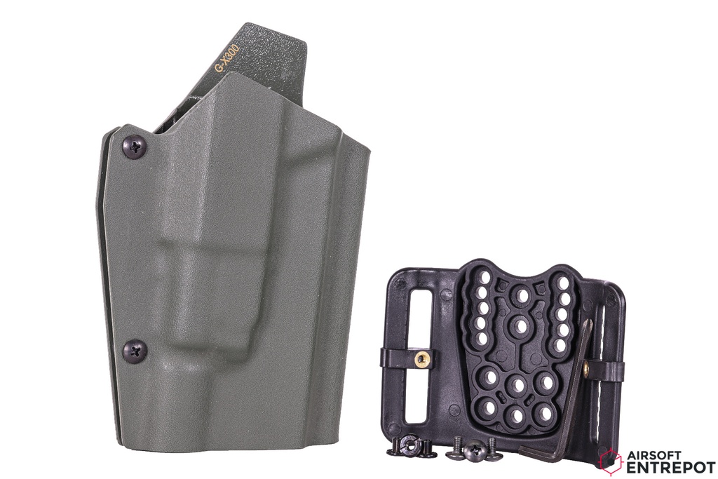 Wo Sport Holster Kydex Type Glock + Lampe X300 (OD)