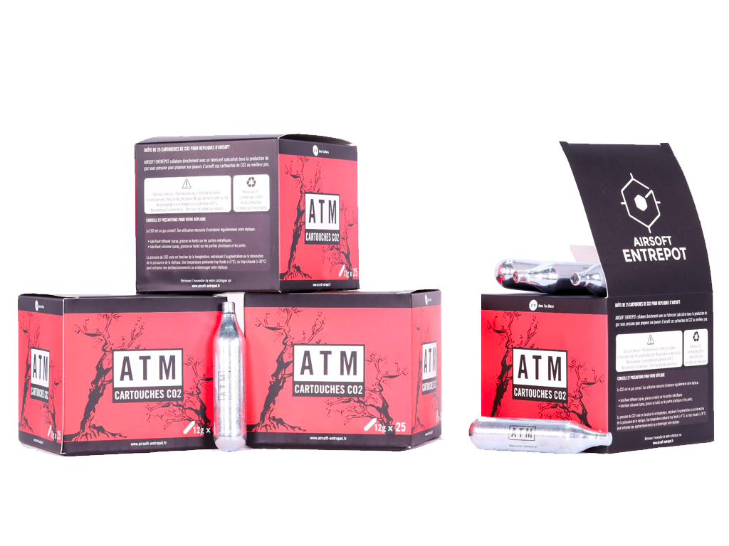 ATM Lot de 100 cartouches CO2 (12g)