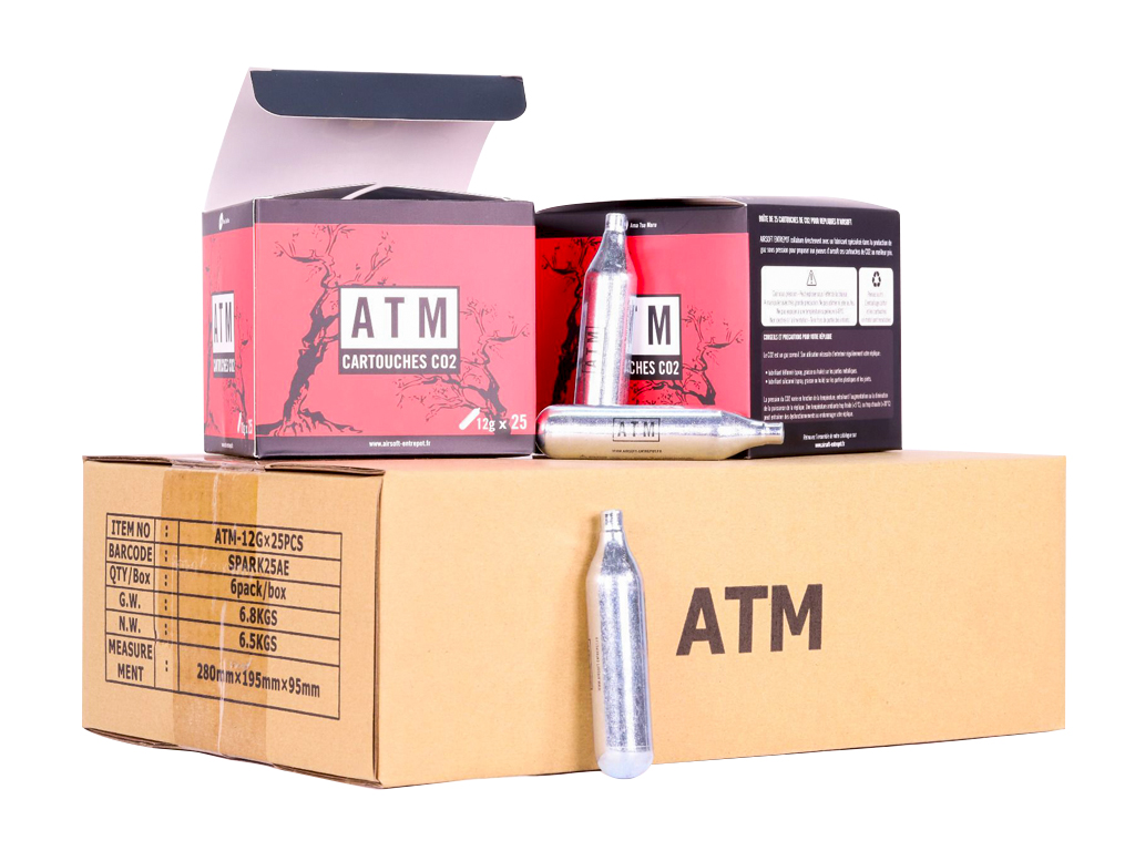 ATM Lot de 500 cartouches CO2 (12g)